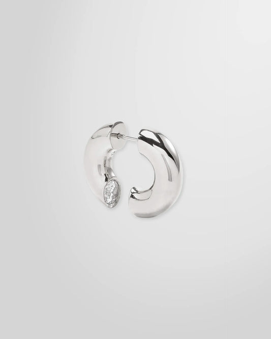 Alan Crocetti Clear Blown Peekaboo single earring in 925 sterling silver, main view.