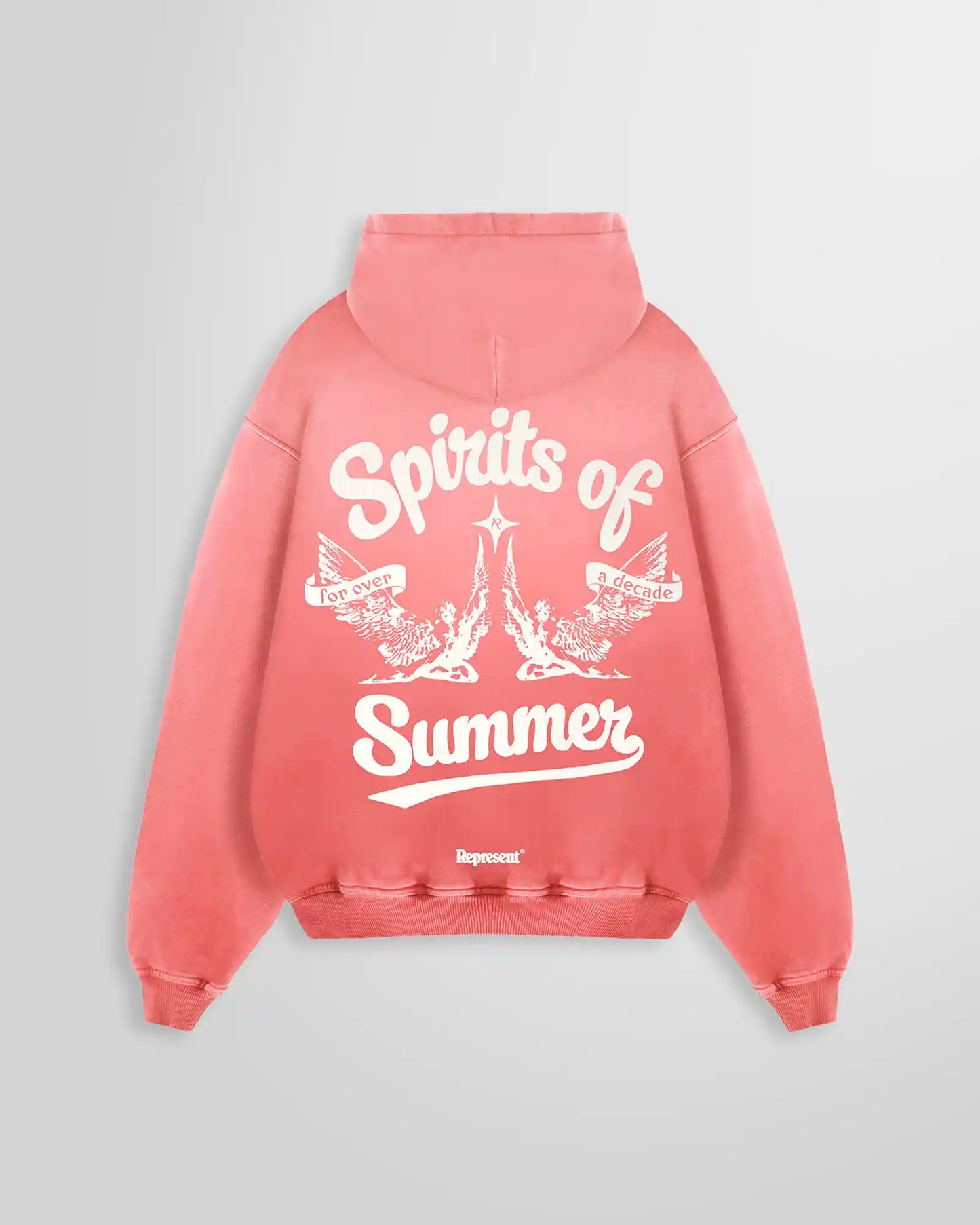 Back of the Represent Spirits of Summer Hoodie, displaying the large puff print graphic across the shoulders.
