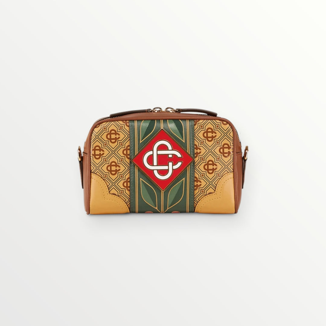 Diamond Monogram Leather Crossbody Bag