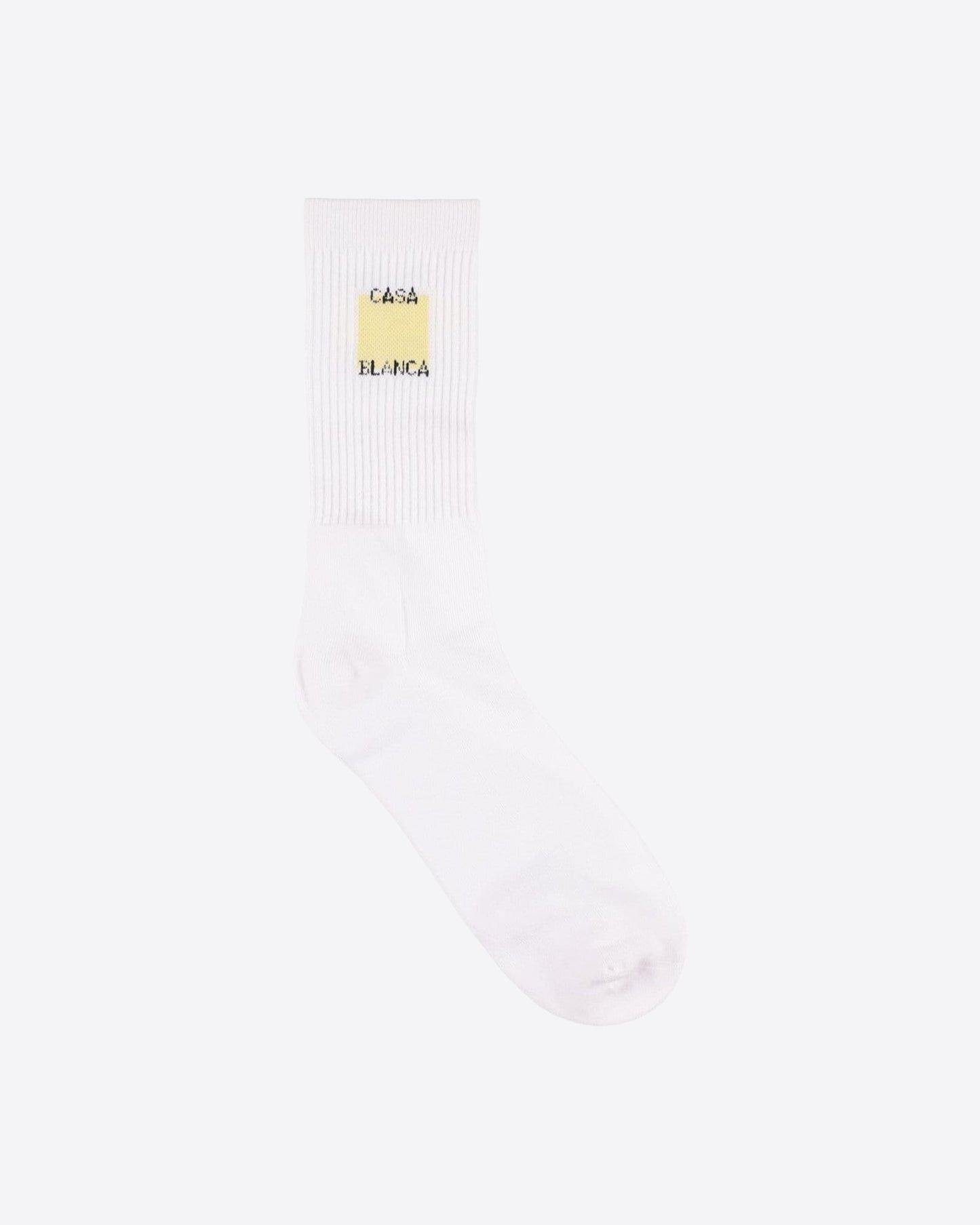 Yellow Square Logo Socks