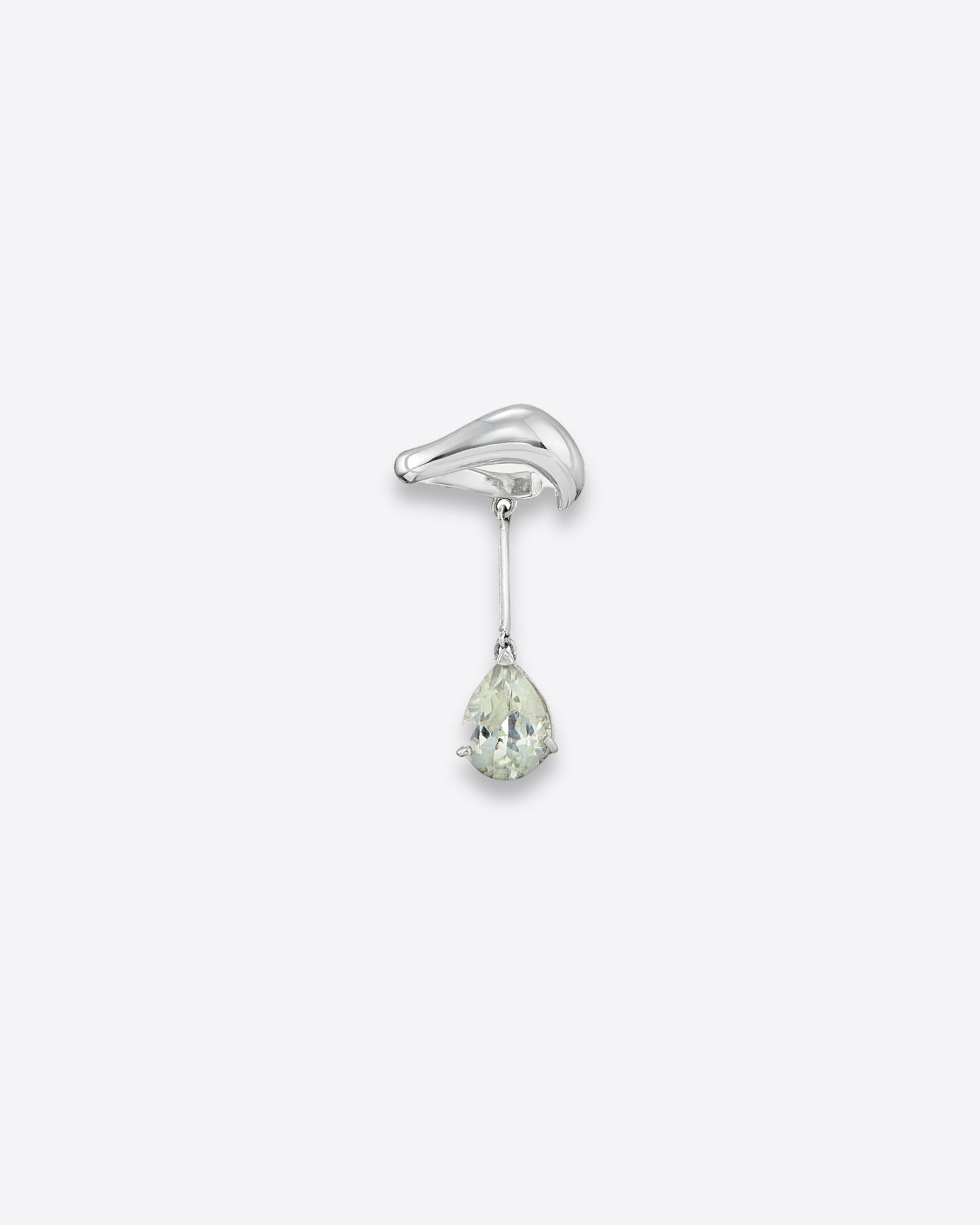 Blown Drop Ear Cuff - Green Amethyst