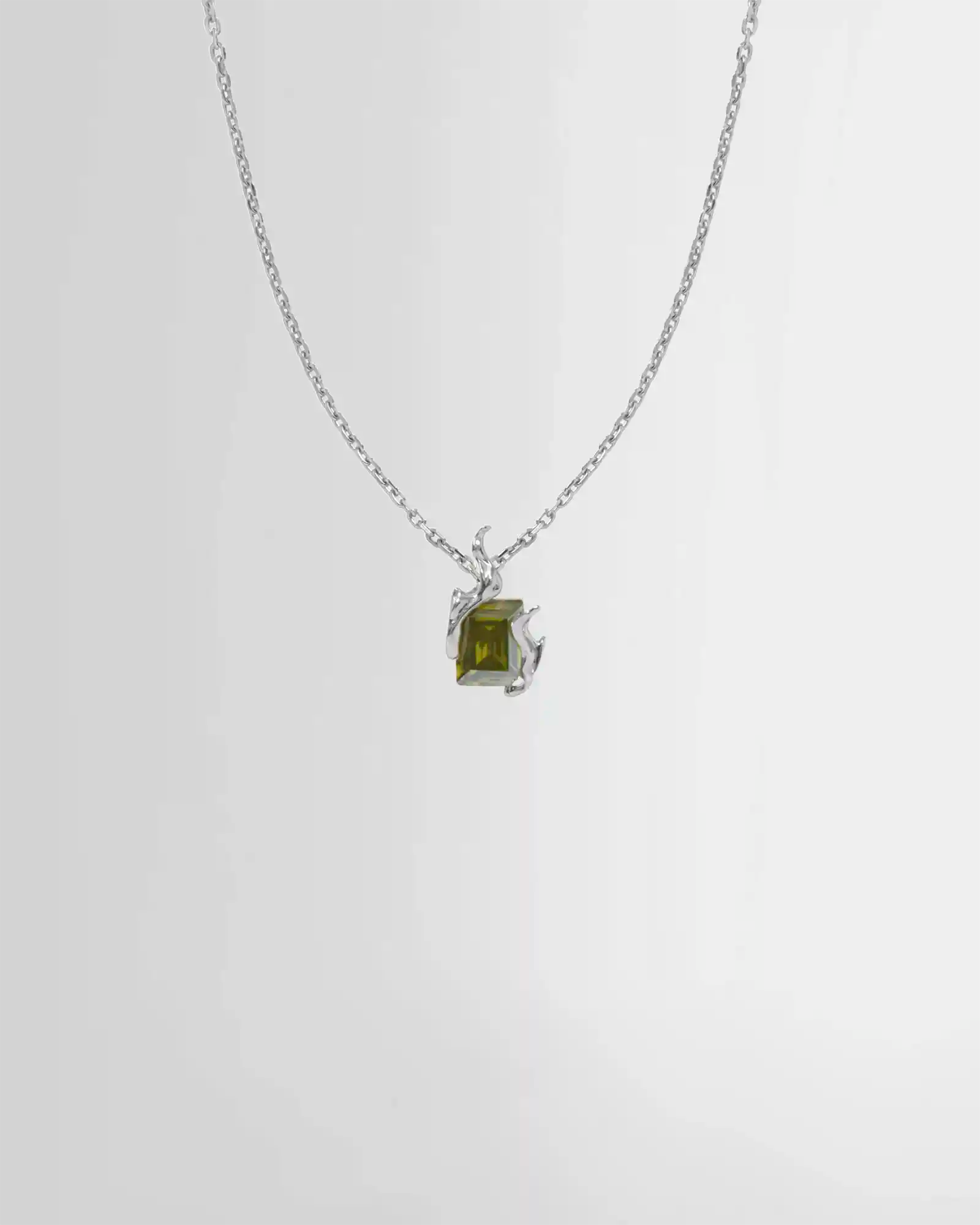 Alan Crocetti Mini Flare Silver Necklace - Peridot