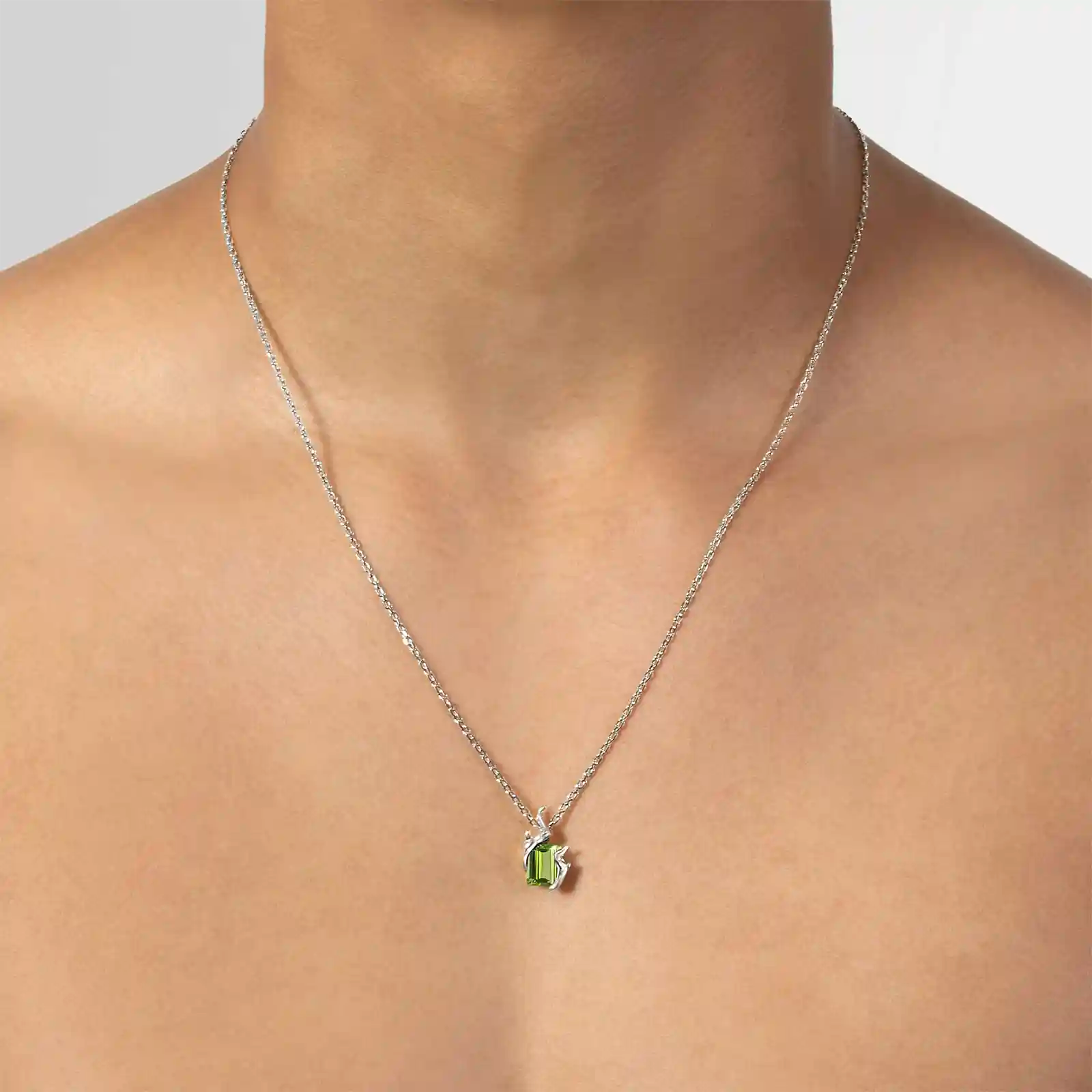 Alan Crocetti Mini Flare Silver Necklace Peridot