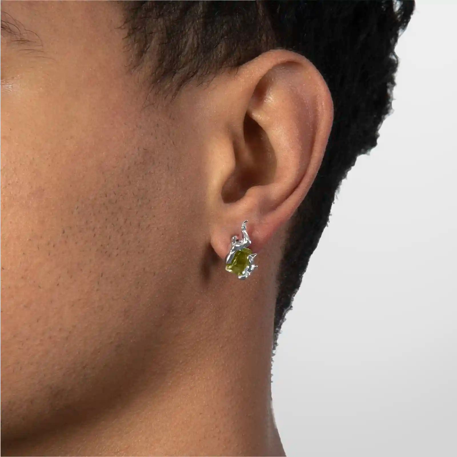 Alan Crocetti Nano Flare Silver Earring Peridot