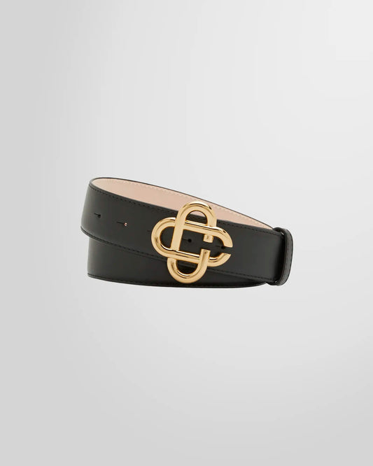 Casablanca Black CC Logo Buckle Belt