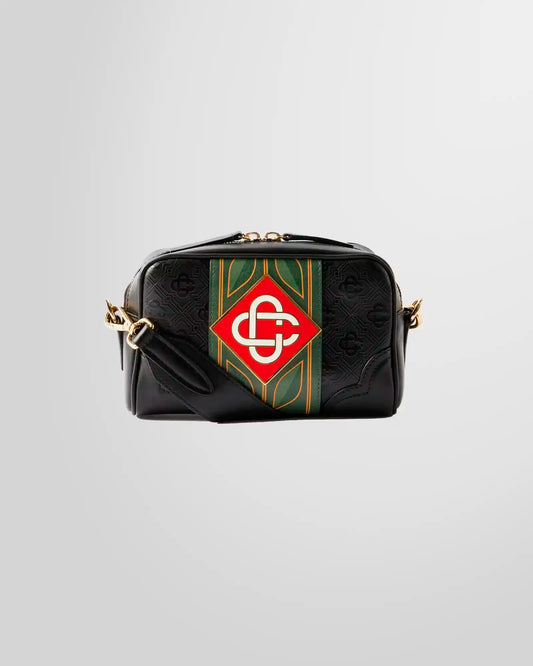 Casablanca Black Monogram Crossbody Bag