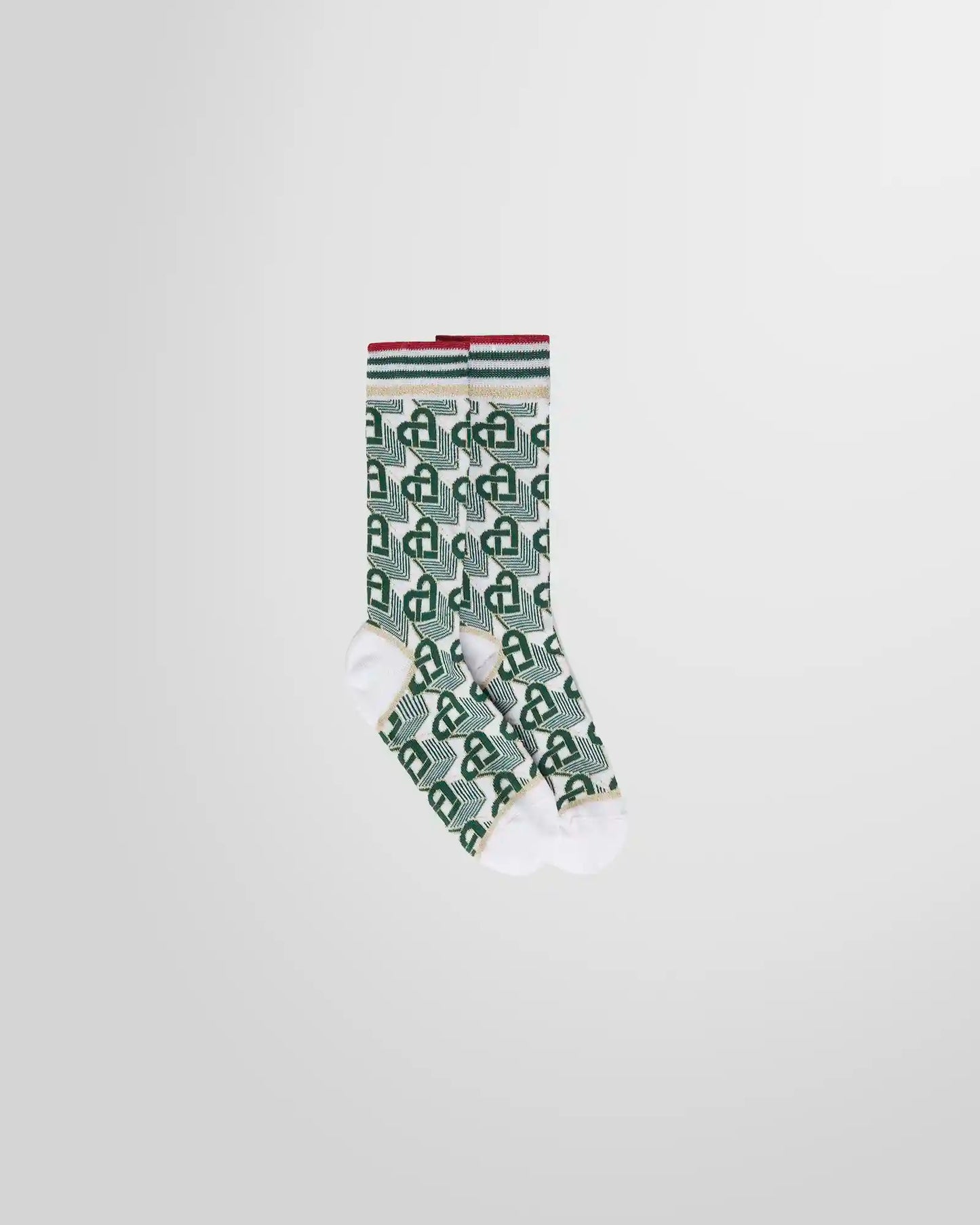 Casablanca Heart Monogram Crew Sock