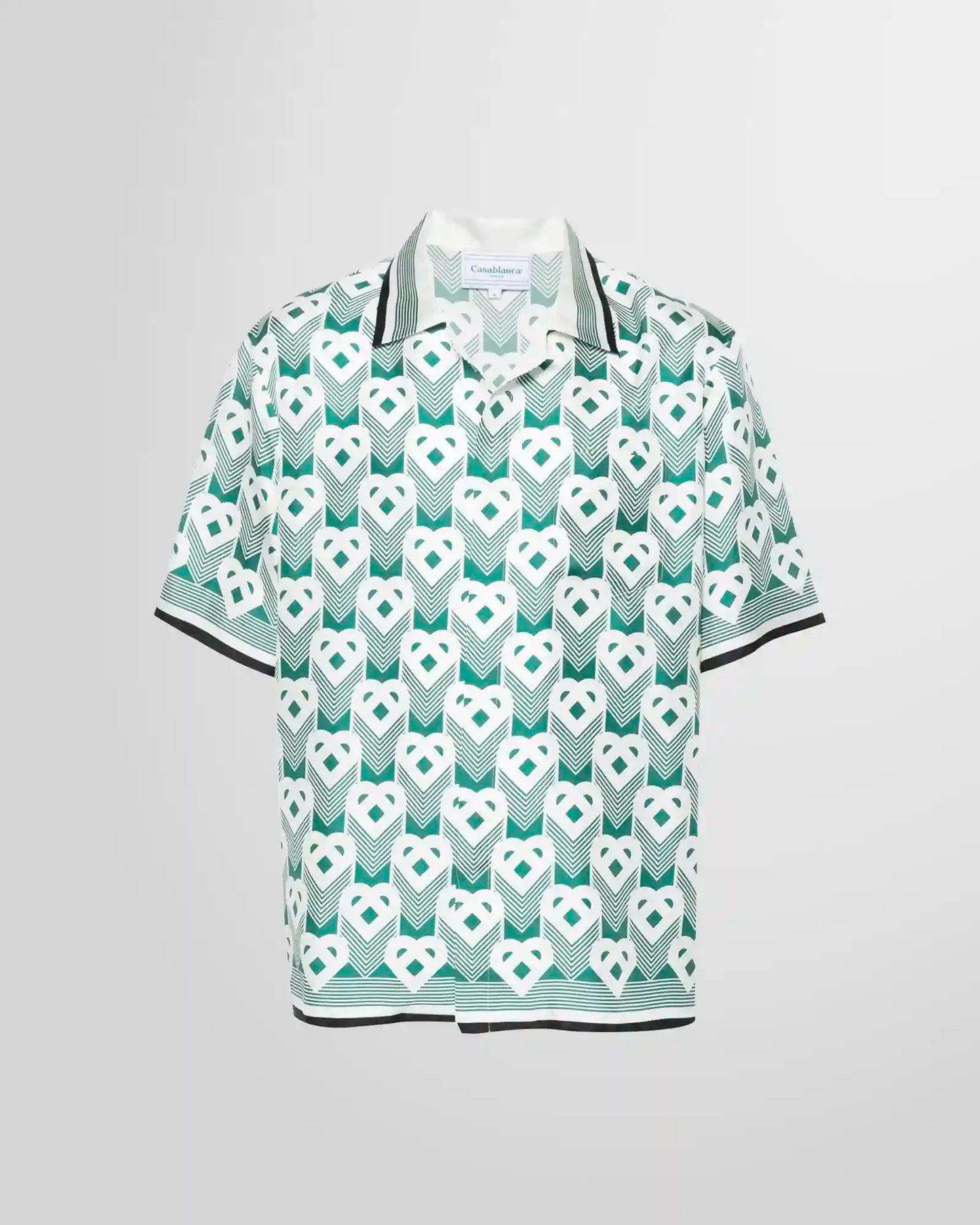 Casablanca Heart Monogram Sport Silk Shirt