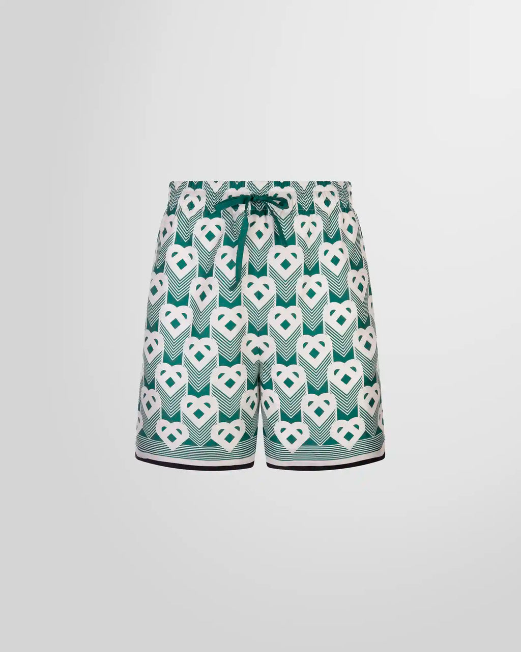 Casablanca Heart Monogram Sport Silk Shorts front view