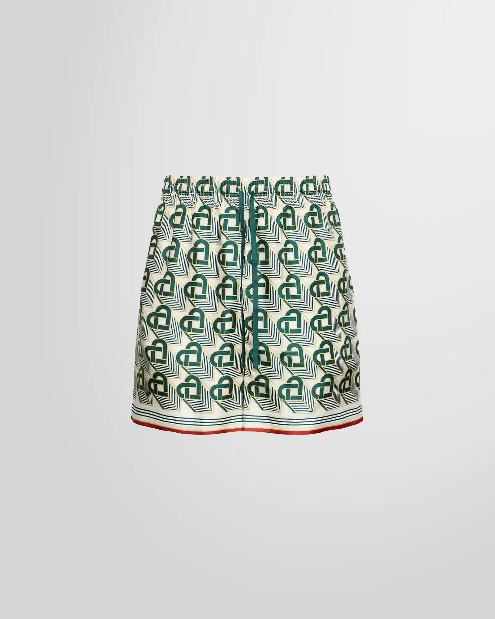 Casablanca Heart Monogramme Silk Shorts