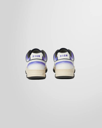 Msgm White _ Purple Brush Sneakers