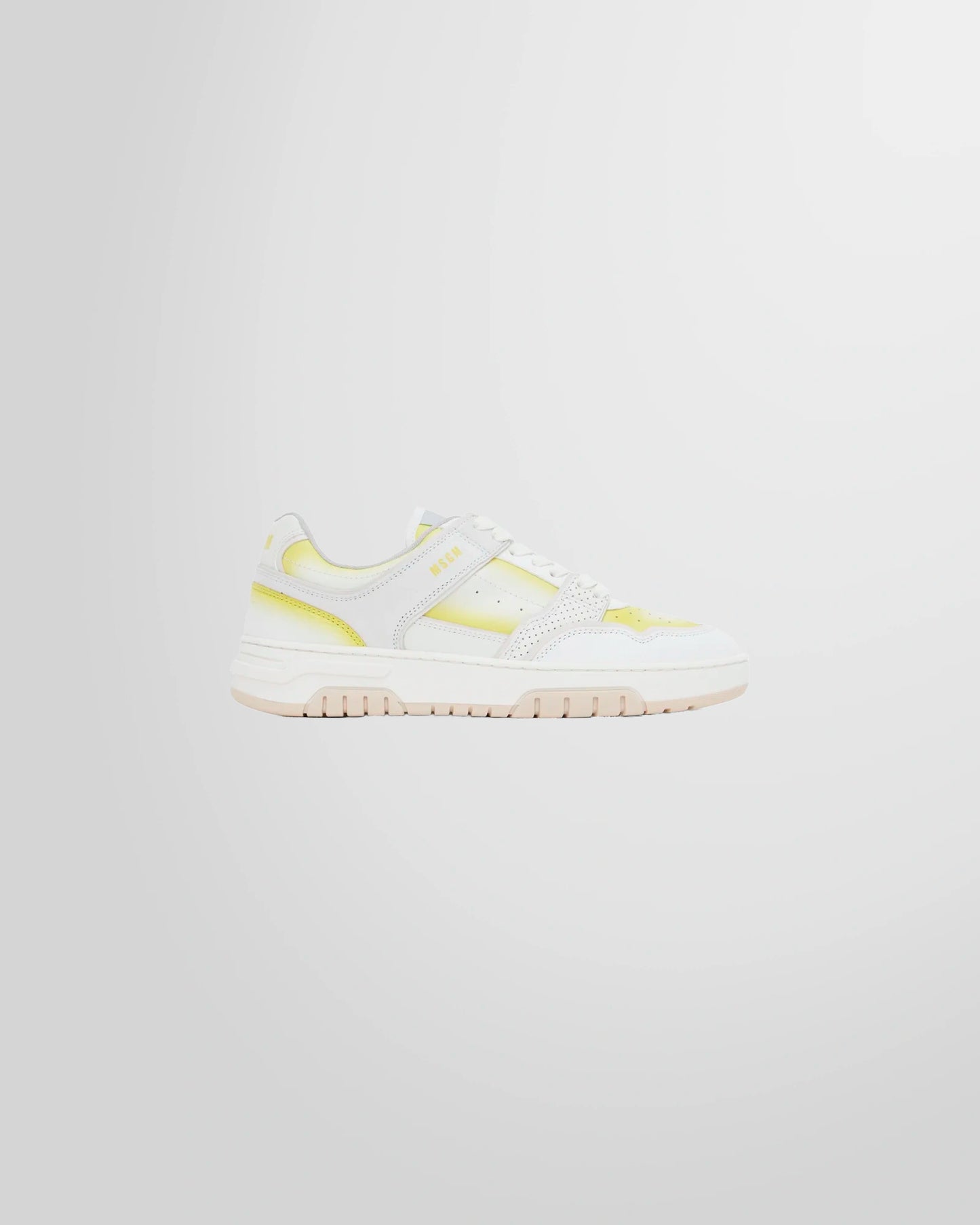 Msgm White _ Yellow AirBrush Sneakers