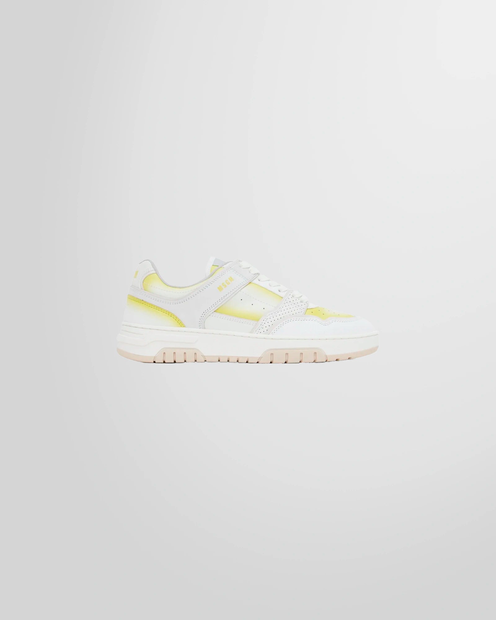 Msgm White _ Yellow AirBrush Sneakers