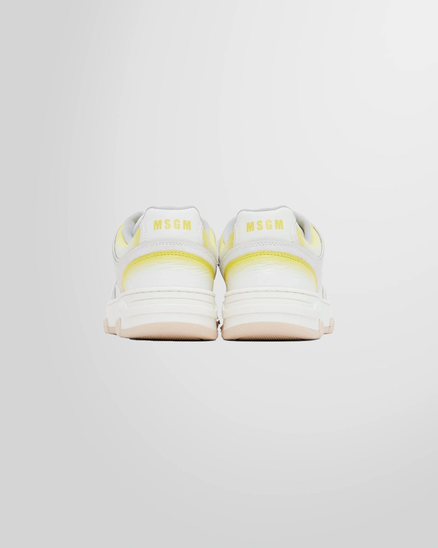 Msgm White _ Yellow Brush Sneakers