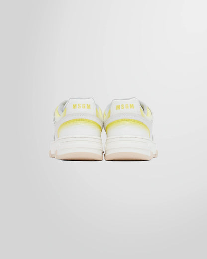 Msgm White _ Yellow Brush Sneakers