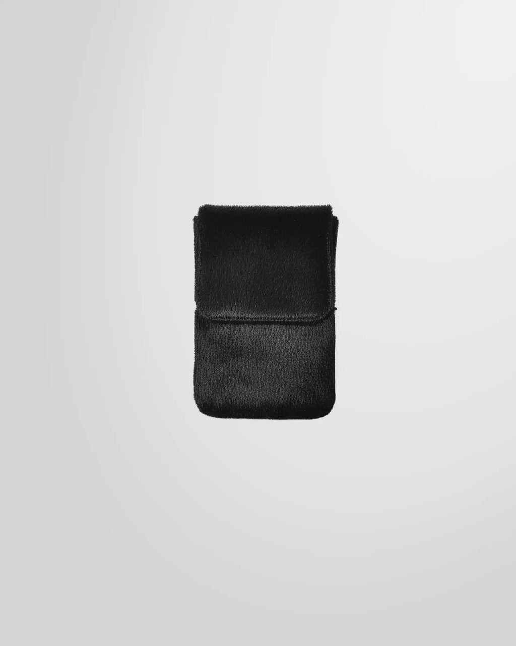 Front view of the Not Guilty Homme luxury Pony Hair Cigarette Case with silver hardware.