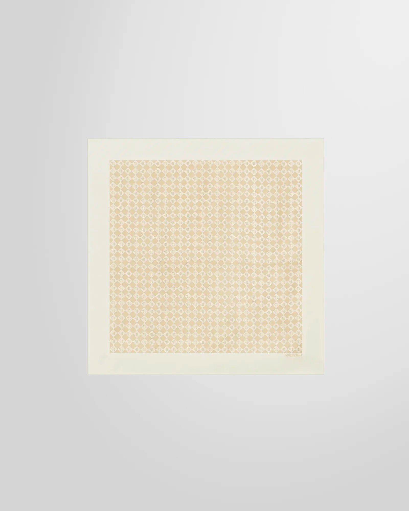Nanushka Creme Monogram Silk Scarf
