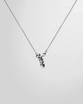 Alan Crocetti Chastity Necklace in rhodium-plated silver, showing the chain link design and pendant.