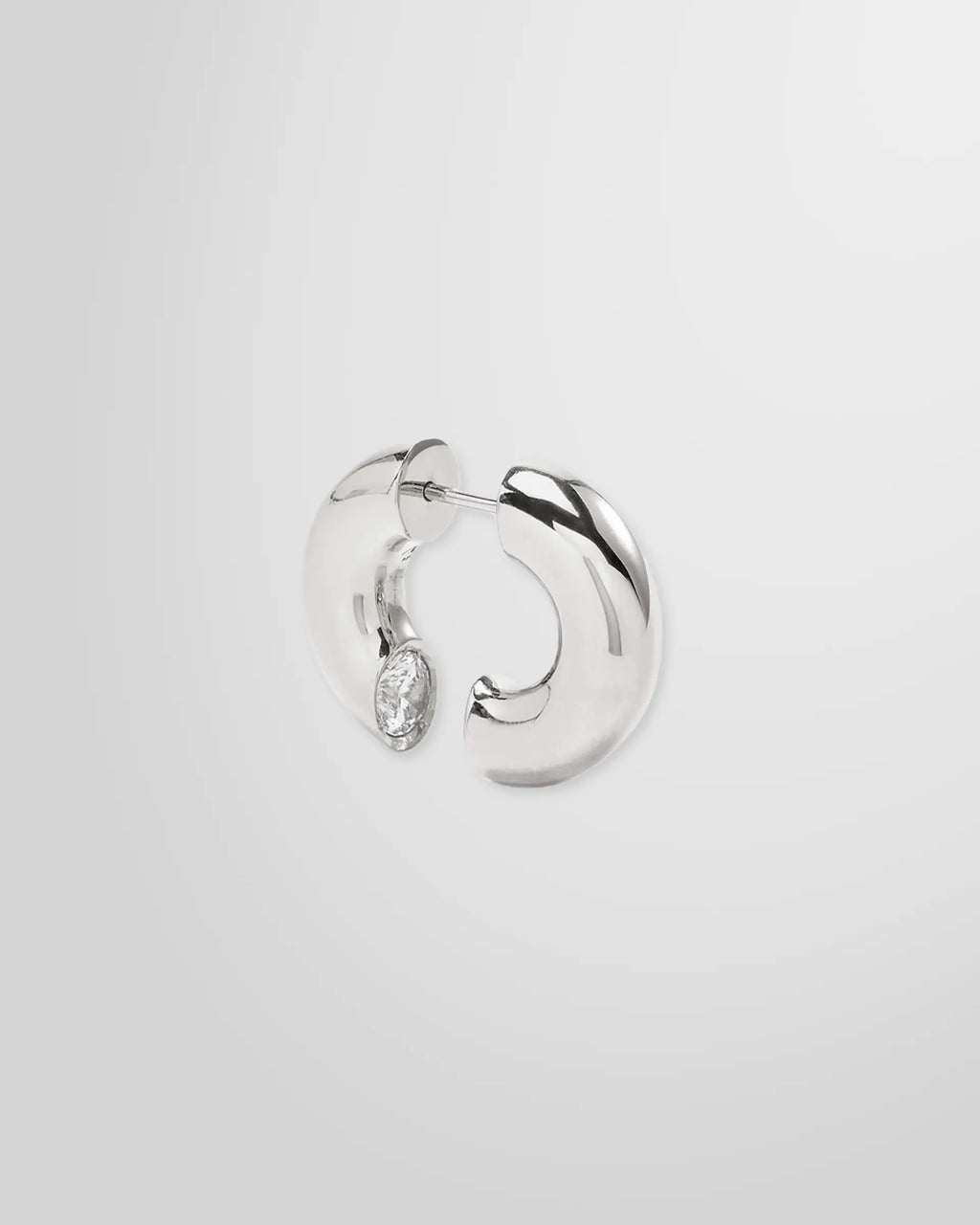 Alan Crocetti Clear Blown Peekaboo single earring in 925 sterling silver, main view.