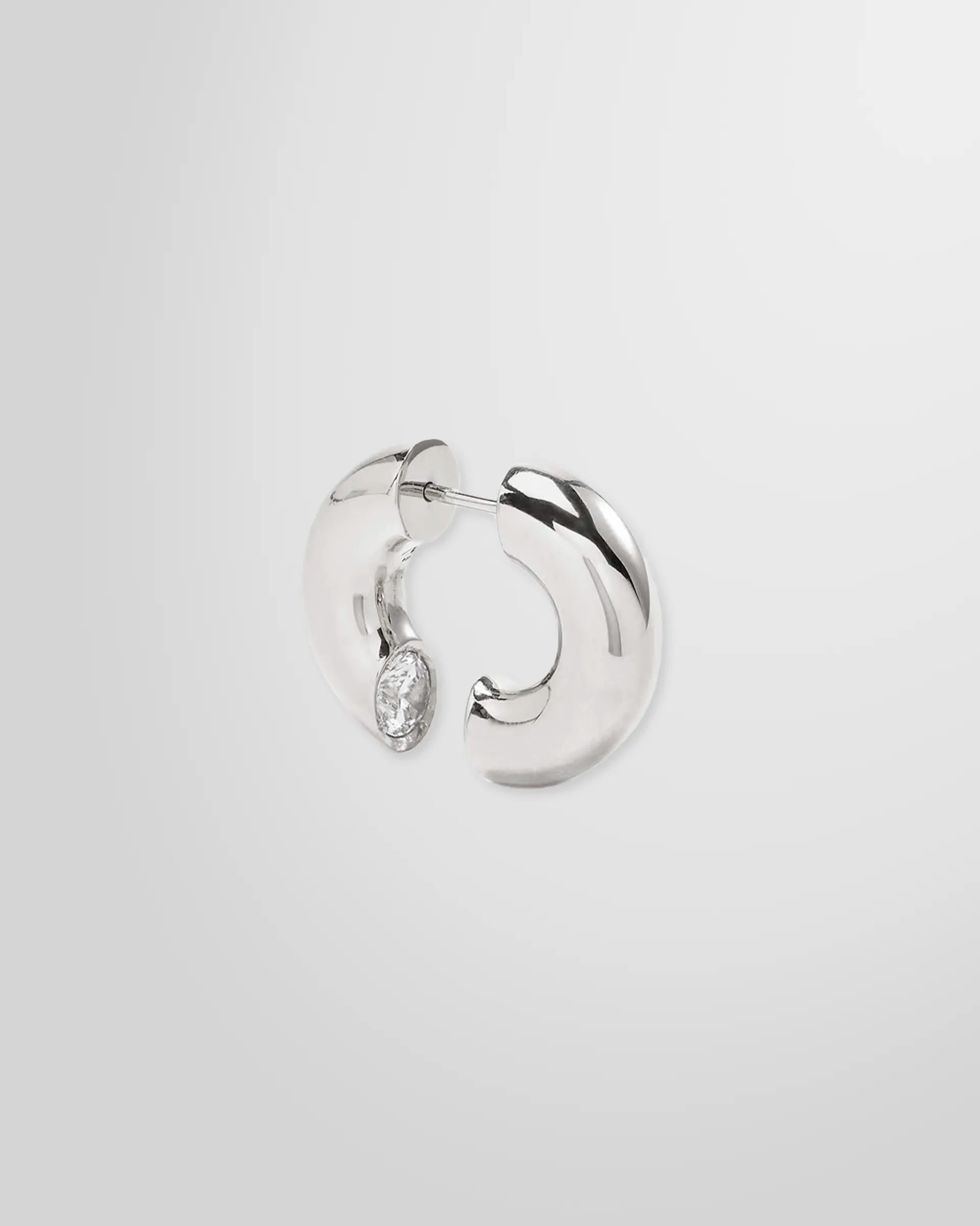 Alan Crocetti Clear Blown Peekaboo single earring in 925 sterling silver, main view.