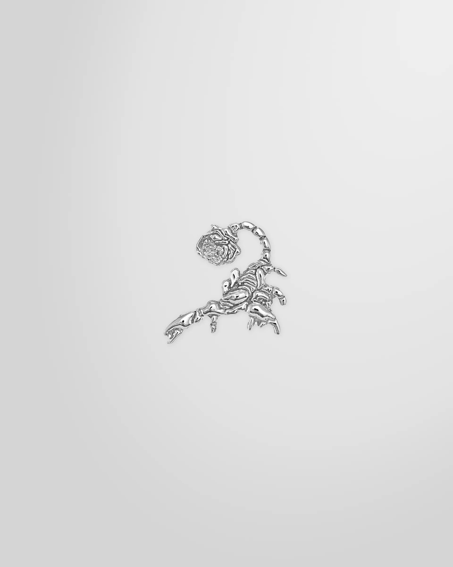 Alan Crocetti Hybrid Stud Earring in rhodium-plated silver - front view.