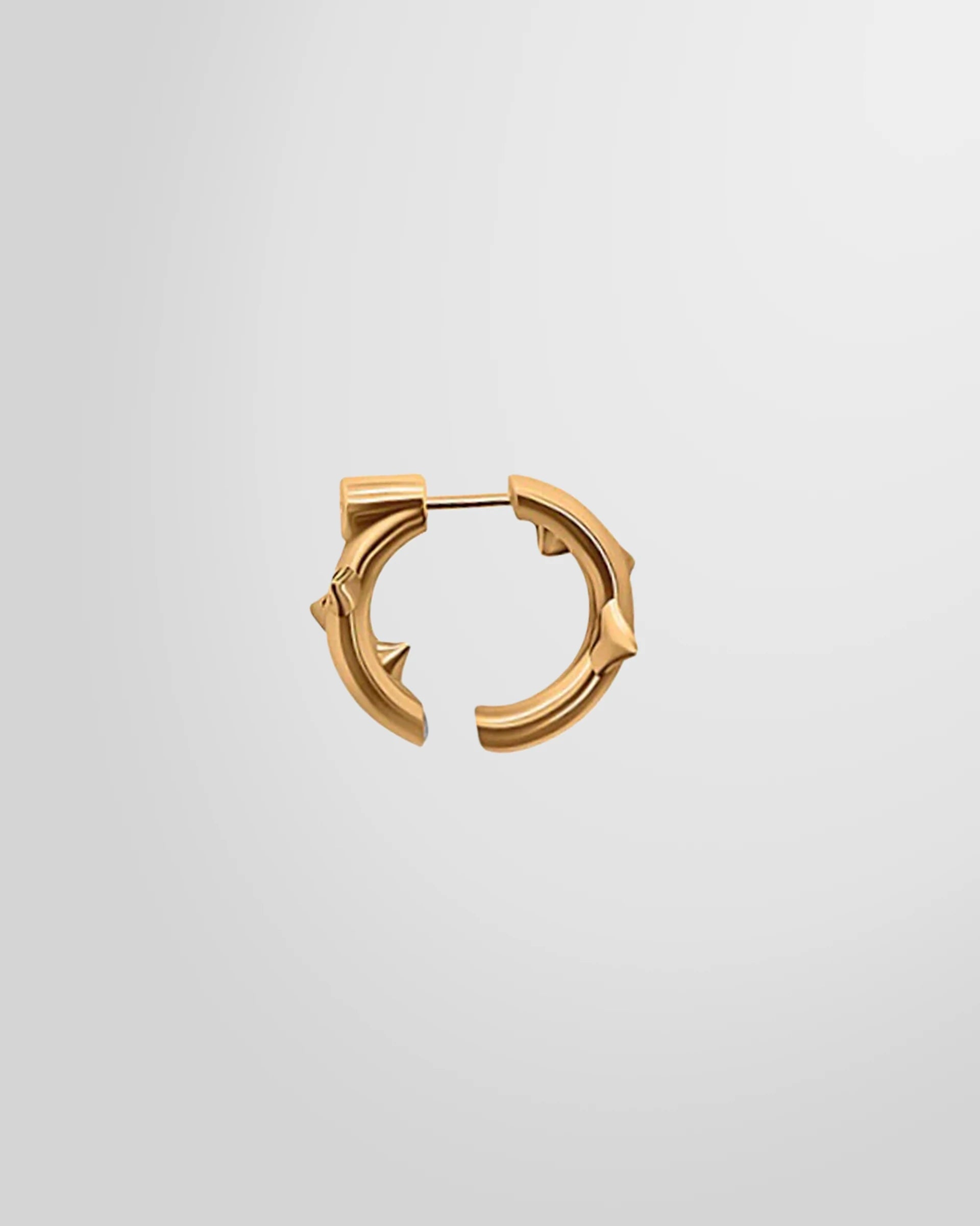 Back view of the Alan Crocetti Peekaboo Thorn Earring in gold vermeil showing the hidden clear zirconia.