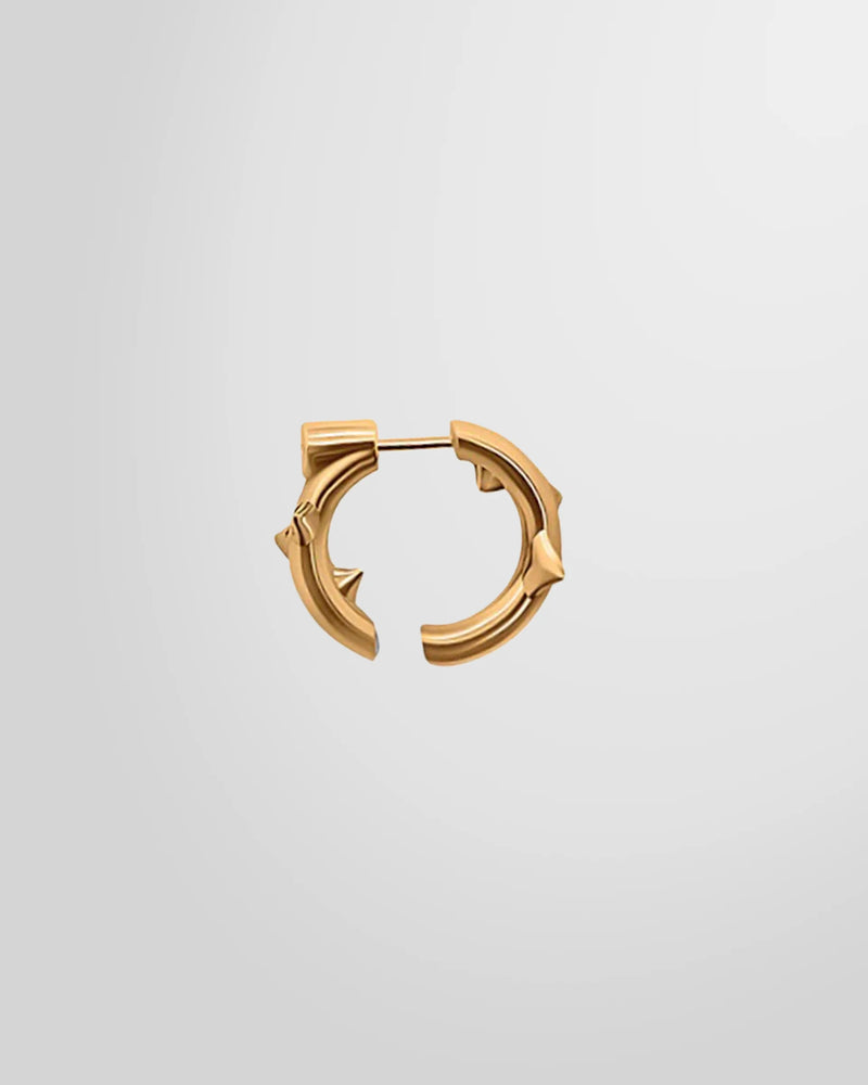 Back view of the Alan Crocetti Peekaboo Thorn Earring in gold vermeil showing the hidden clear zirconia.