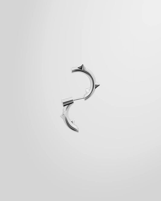 Back view of the Alan Crocetti Peekaboo Thorn Earring in silver revealing the hidden clear zirconia.