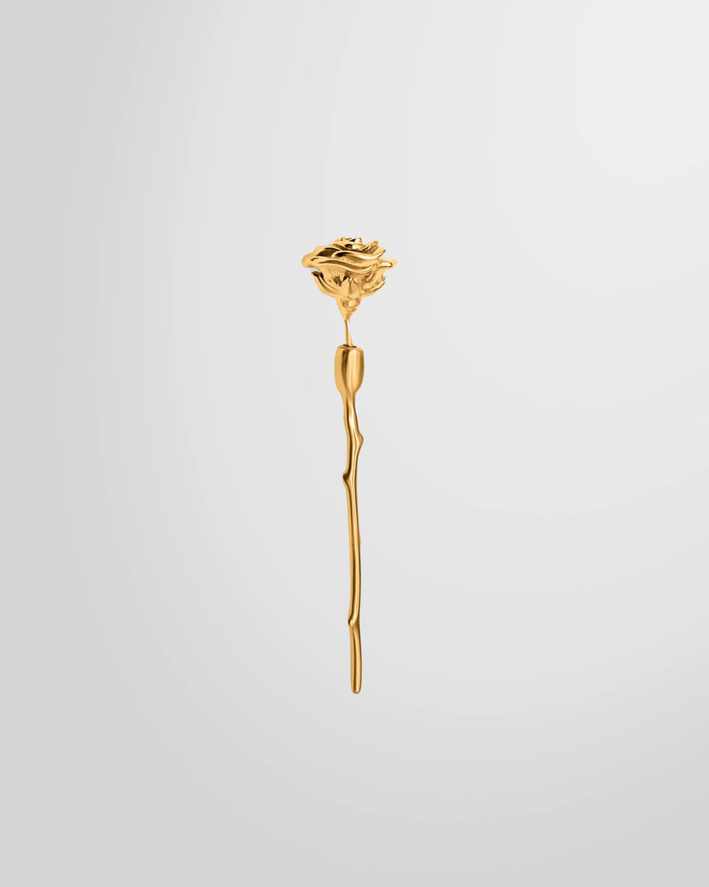 Rose Earring in Gold Vermeil from Alan Crocetti, side view.