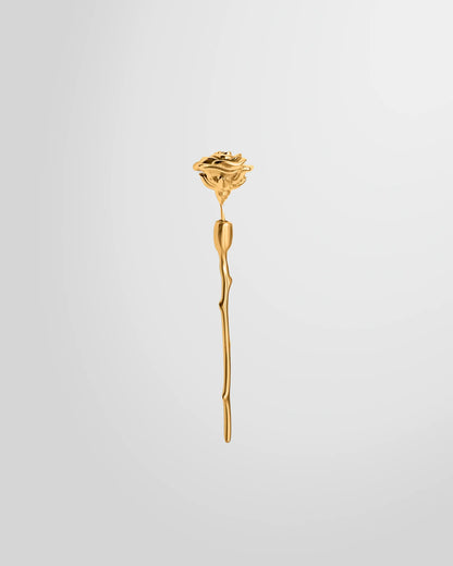 Rose Earring in Gold Vermeil from Alan Crocetti, side view.