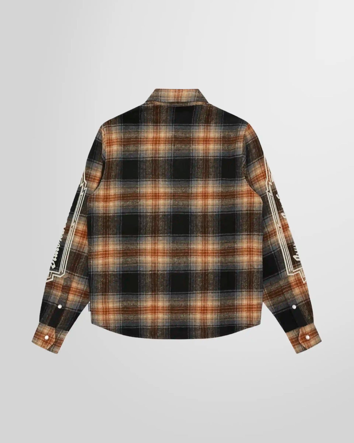 Back view of the Billionaire Boys Club Check Shirt in brown and black