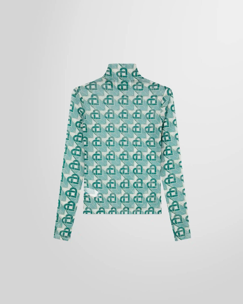 Back view of the Casablanca Heart Monogram Mesh Top.