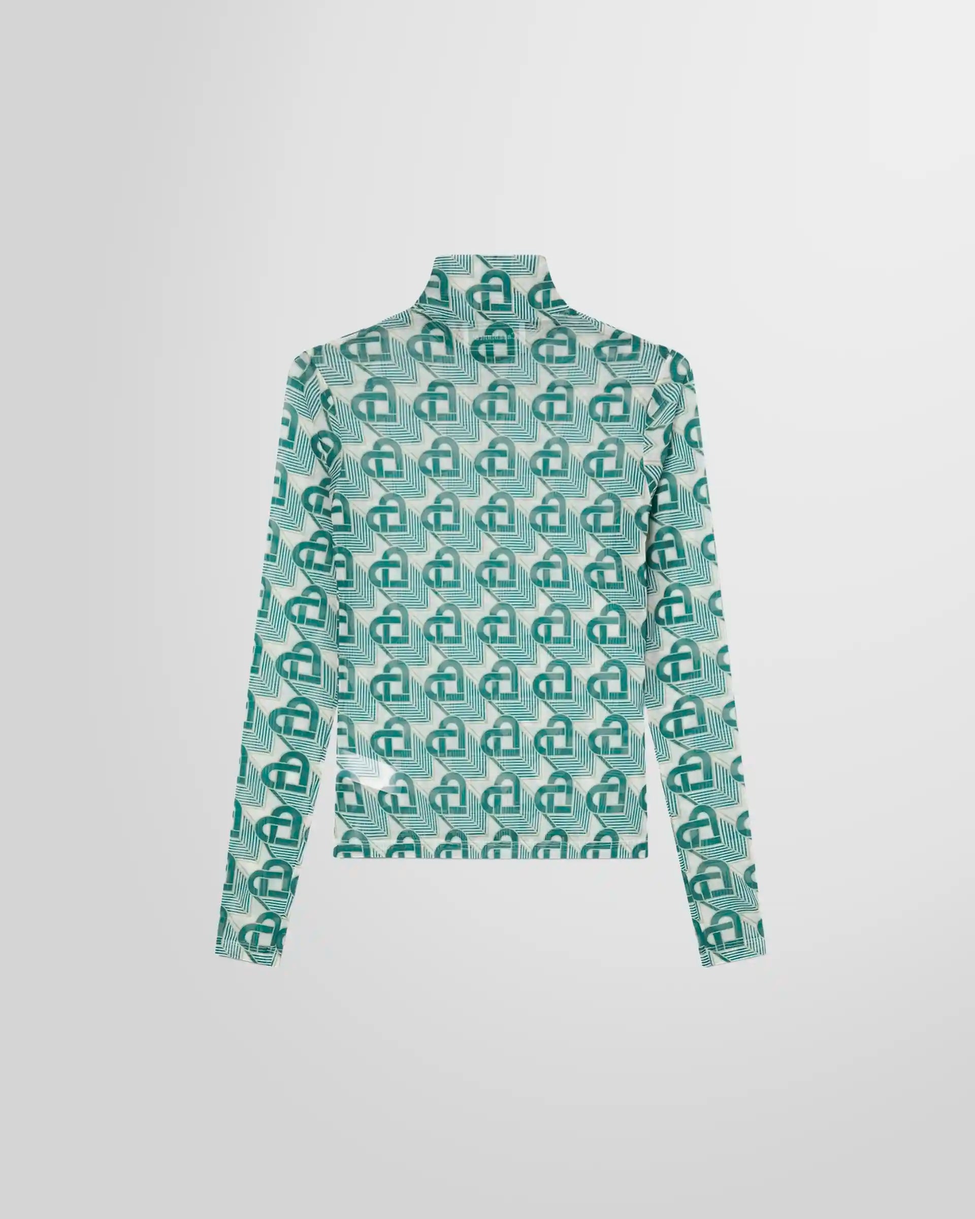 Back view of the Casablanca Heart Monogram Mesh Top.