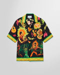 Casablanca Music For The People silk shirt with all-over Nigerian youth-inspired print, main view.