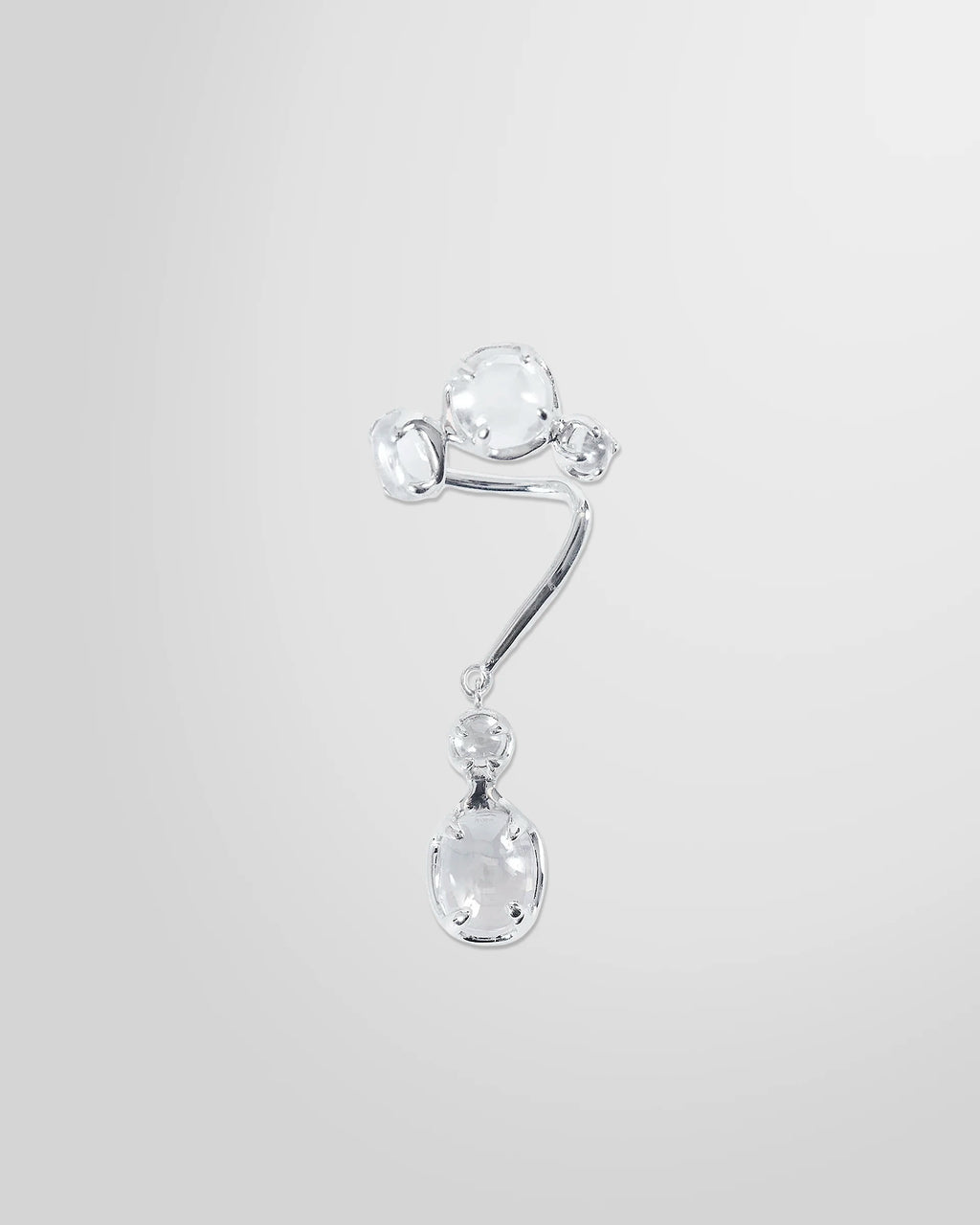 Front view of he Clear Drip Ear Cuff from Alan Crocetti in 925 sterling silver.