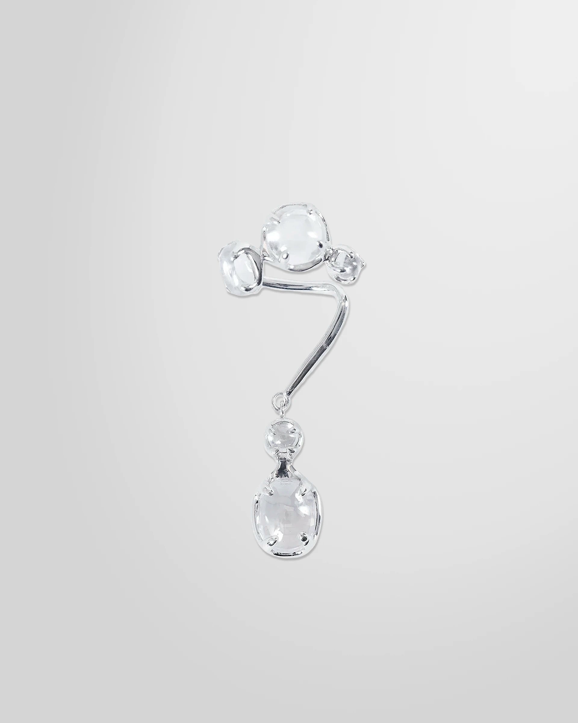 Front view of he Clear Drip Ear Cuff from Alan Crocetti in 925 sterling silver.