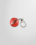 Front view of Honey Dijon Logo keyring in red
