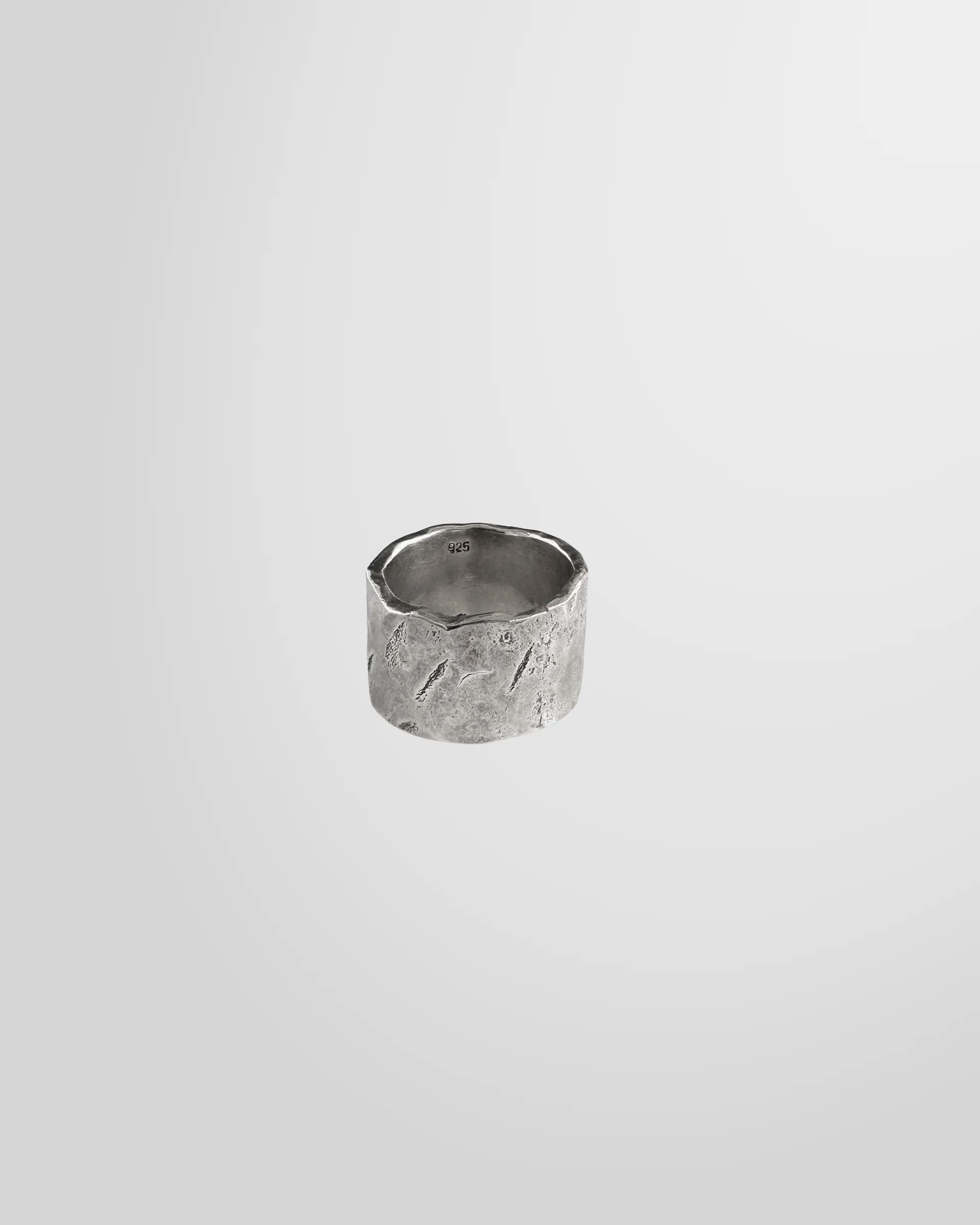 Back view of the handcrafted Johnny Ramli Forged Band Ring.