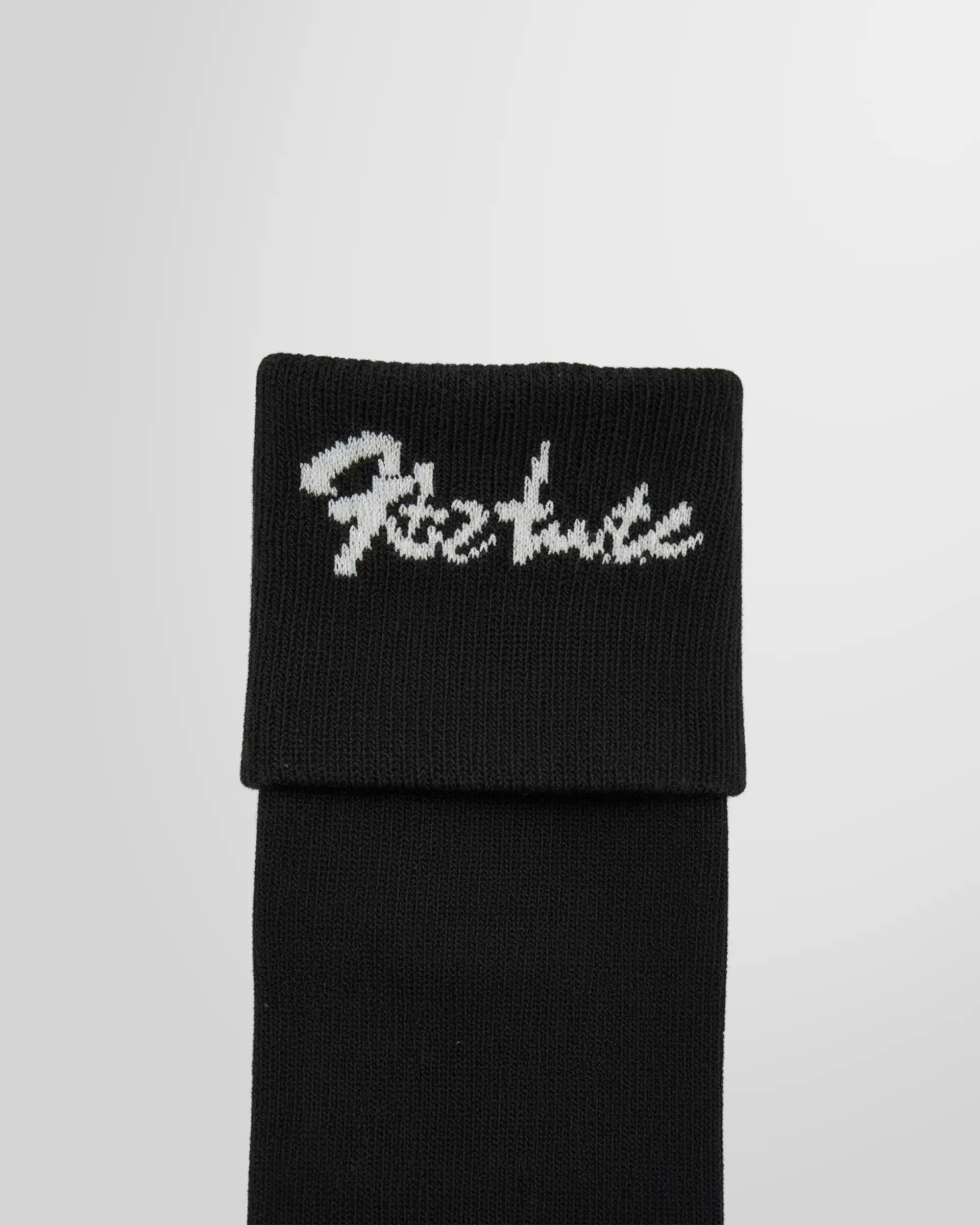 Close up view of the KTZ Logo knitted socks