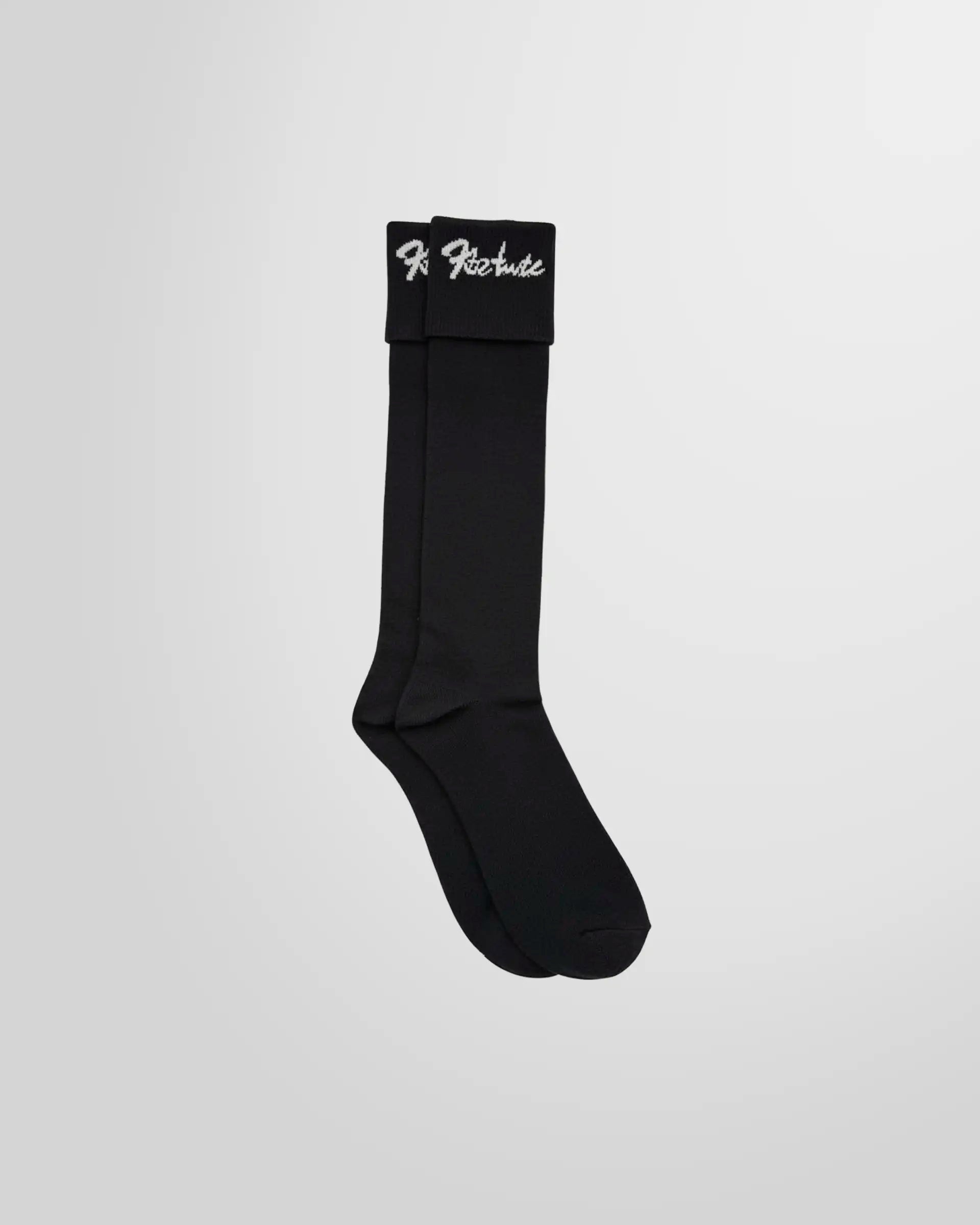 Front view of the KTZ Logo Knitted Socks in black.