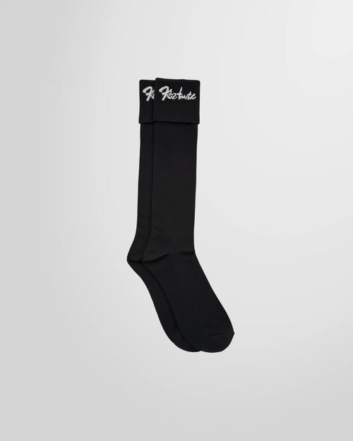 Front view of the KTZ Logo Knitted Socks in black.