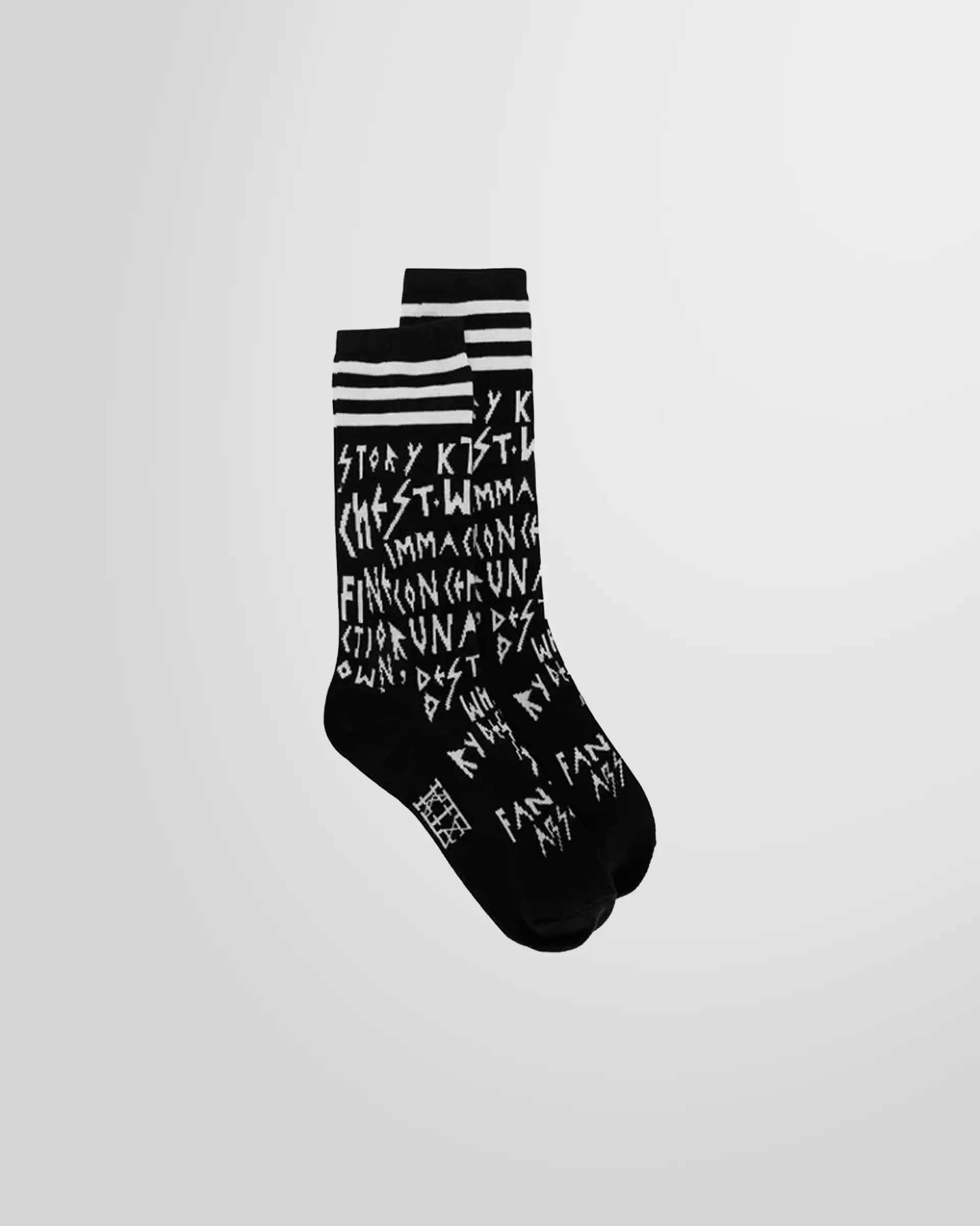 The Ktz Multi-letter Embroidered Socks from a side view.