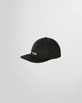 Front view of the Black MSGM cotton baseball cap with the micro logo.