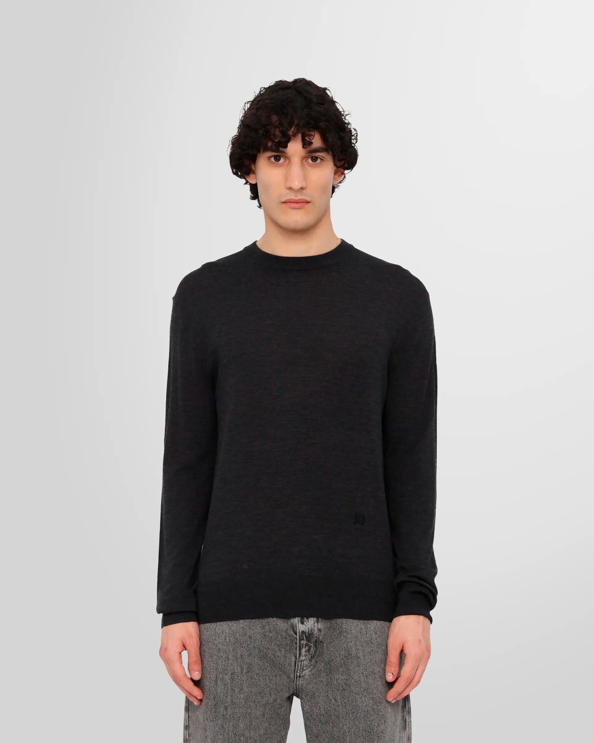 Front view of a model wearing the Nanushka Madan Fine Merino Sweater