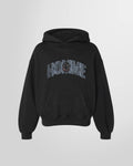 Front view of the Not Guilty Homme College Hoodie in black with varsity HOMME graphic.