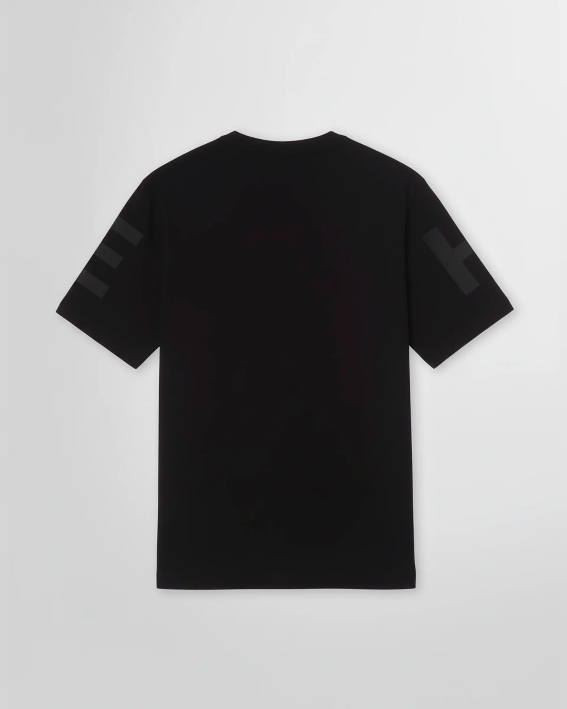 Back view of the black Not Guilty Homme t-shirt, emphasizing its clean silhouette and minimalist design.