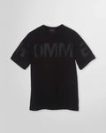 Front view of the Not Guilty Homme graphic t-shirt in black, showcasing the relaxed fit and tonal 'HOMME' print.