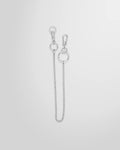 Not Guilty Homme silver utility Box Chain accessory with dual carabiner clasps.