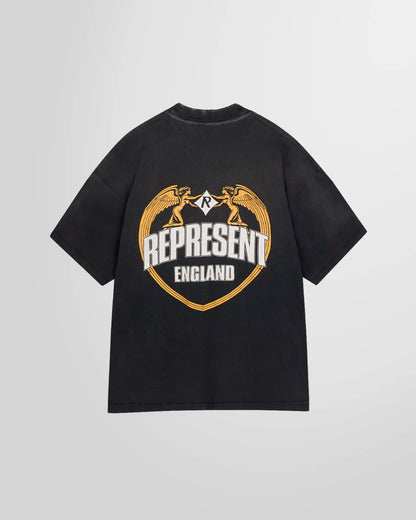 Back view showing the Angel Border cracked print on Stained Black.