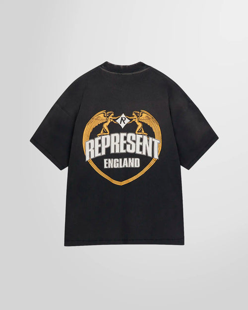 Back view showing the Angel Border cracked print on Stained Black.